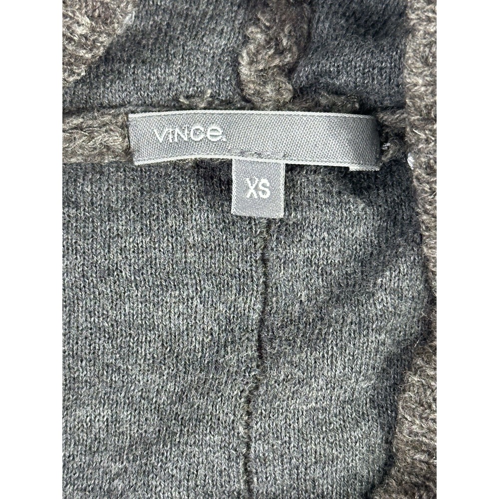 Vince Wool Yak Wool Honeycomb Long Cardigan Open Front Sweater XS Gray Cardigan - Picture 2 of 6